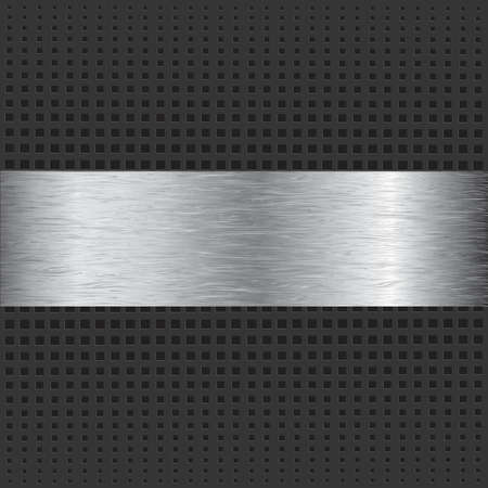 A steel or aluminum metal plate over grill background.のイラスト素材