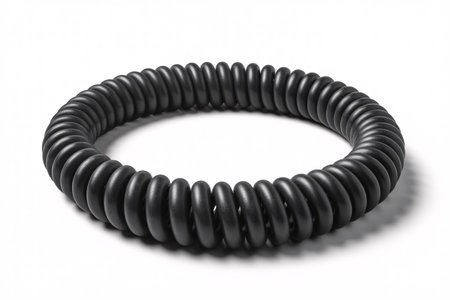 a black spiral cord protector wrap sleeve for cable management, offering protection and organization.の素材