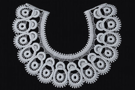 a beautiful white lace collar, perfect for adding an elegant touch to any sewing or crafting project.の素材