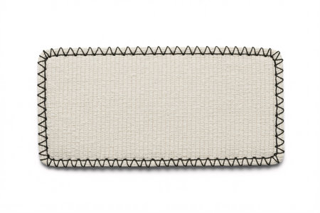 a blank canvas patch with decorative stitching, perfect for custom designs and creative projectsの素材
