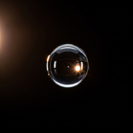 Soap bubble on a black background. 3d render illustration.の素材