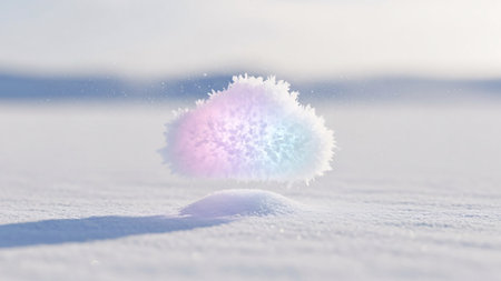 Frozen heart in the snow. Winter background. 3d renderingの素材
