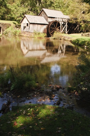 A water mill in full sunshine in Virginiaのeditorial素材