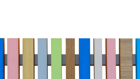 Colorful wooden fenceの写真素材