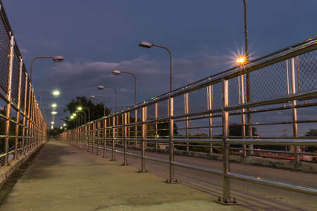 Overpass at night in Thailandの写真素材