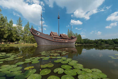 Historical ship Museum-Park Mueang Boran.のeditorial素材