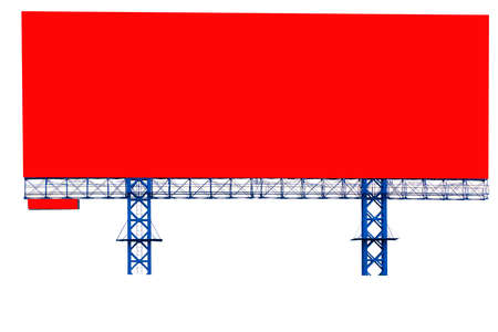 Billboard red on a white backgroundの写真素材