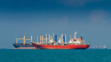  Cargo ship at sea in Thailandの写真素材
