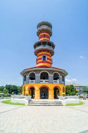 Ayutthaya, Thailand - July 31, 2017 : Ho Withun Thasana, or Sages' Lookout, landmark at Bang Pa-In Royal Palace, Thailandのeditorial素材