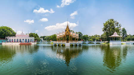 Ayutthaya, Thailand - July 31, 2017 :  Bang Pa-In Royal Palace, also known as the Summer Palace, is a palacecomplex formerly used by the Thai kings.  Phra Thinang Uthayan Phumisathianのeditorial素材
