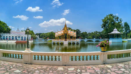 Ayutthaya, Thailand - July 31, 2017 :  Bang Pa-In Royal Palace, also known as the Summer Palace, is a palacecomplex formerly used by the Thai kings.  Phra Thinang Uthayan Phumisathianのeditorial素材