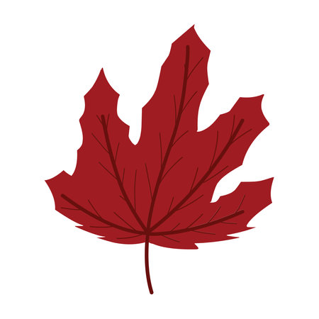 Autumn Leaf Vector Illustration With Cute Flat Designのイラスト素材