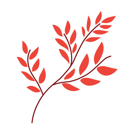 Autumn Leaf Vector Illustration With Cute Flat Designのイラスト素材