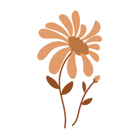 Spring cute flower flat designのイラスト素材