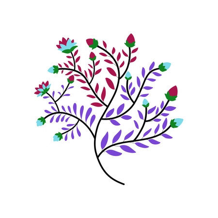Garden Cute Flowers Vector Designのイラスト素材
