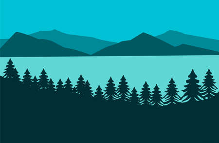 Beauty landscape with shiny background vector illustration