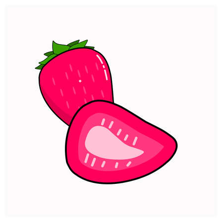 Flat Design of fruit vegetableのイラスト素材