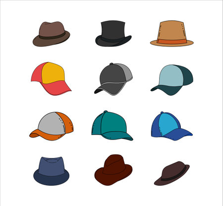 Collection of Hat Male Fashion Vectorの写真素材