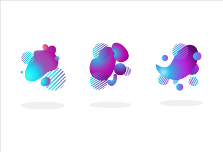 Decoration of Flying Liquid Gradation on a White Background Vectorの写真素材