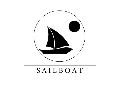 Icon of Sailboat Silhouette on a White Background Vectorのイラスト素材