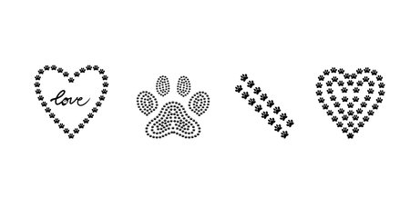 Set of Decoration Dog Tracks Black Vectorのイラスト素材