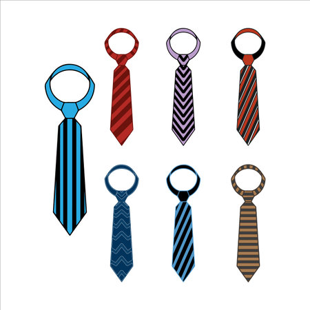 Set of Necktie Colored Vectorのイラスト素材