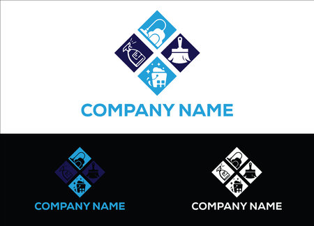 House Cleaning Logo or Icon Design Vector Stock Templateのイラスト素材