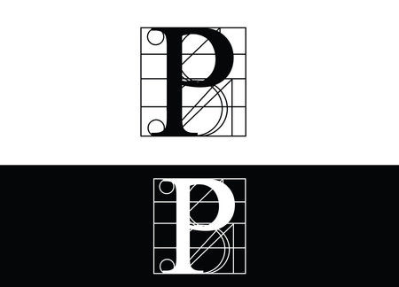 Initial Letter P Logo or Icon Design Vector Stock Templateのイラスト素材