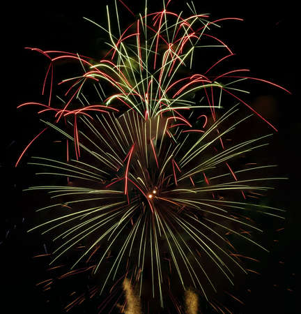 Colourful fireworks display on black backgroundの写真素材