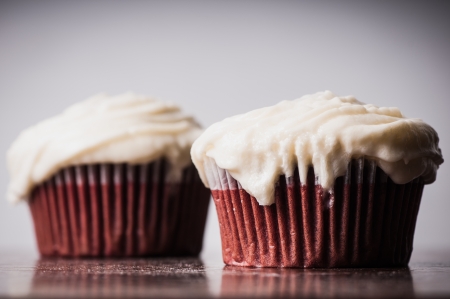 close up Vanilla cup cakeの写真素材