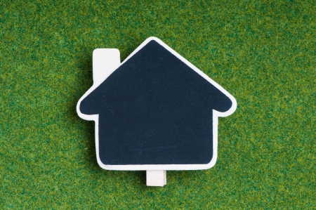Eco house concept on grassの写真素材
