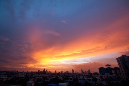 beautiful sky on cityの写真素材