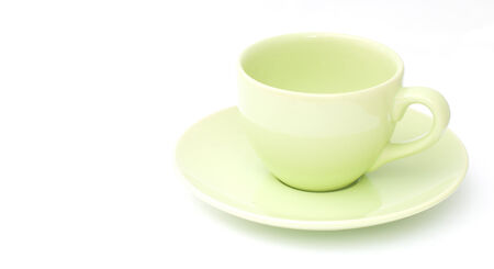 green coffee cup on the white backgroundの写真素材