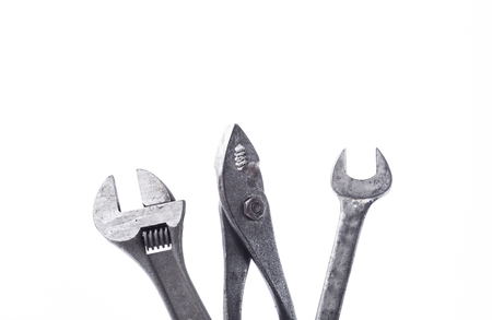 tools set isolated on white backgroundの写真素材