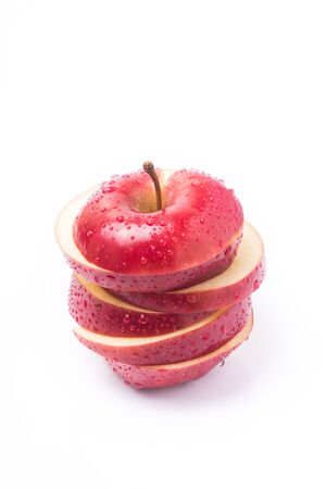 Red apple isolated with space for your createの写真素材