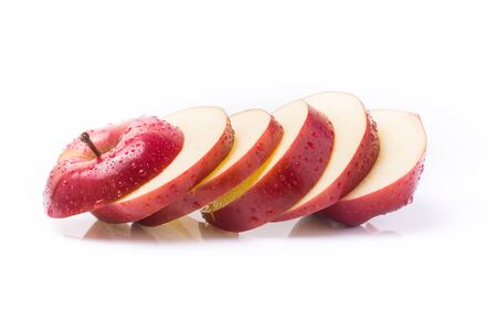 Red apple isolated with space for your createの写真素材