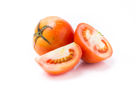 Tomato on isolated with space for your createの写真素材
