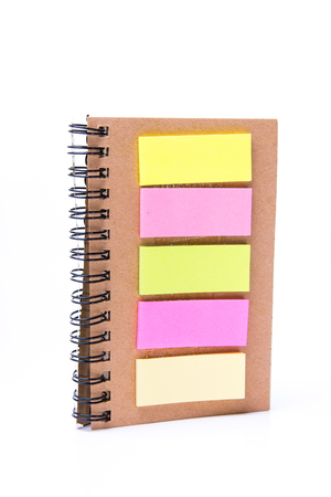 note book with note pad isolatedの写真素材