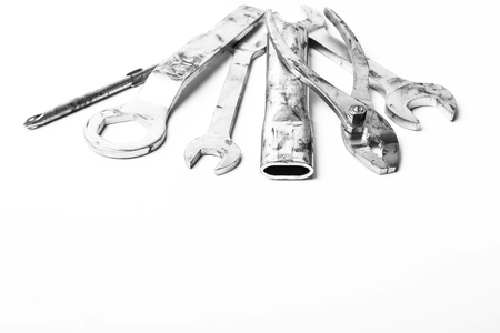 tools set isolated on white backgroundの写真素材