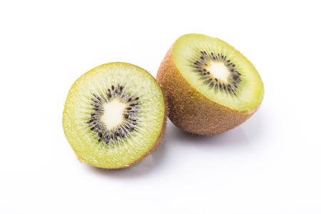 Kiwi fruit isolated on white backgroundの写真素材