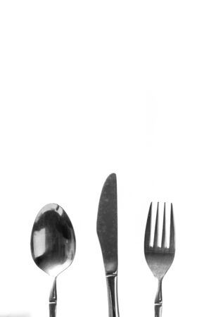 Spoon and folk knife isolatedの写真素材