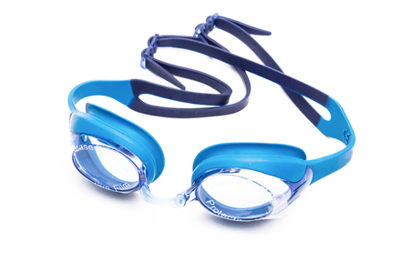 Glasses for swimming isolated on a white backgroundの写真素材