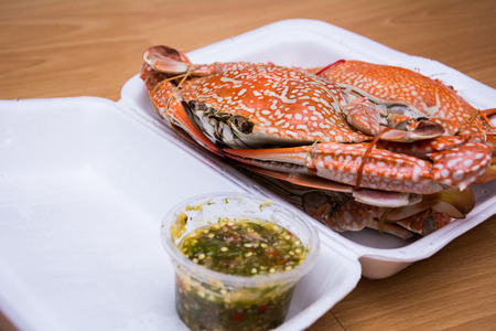 steamed crab thai foodの写真素材