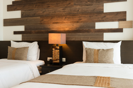 modern style bedroom,hotelの写真素材
