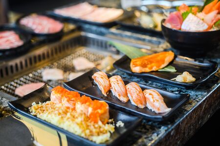 japanese traditional food sushi rollの写真素材
