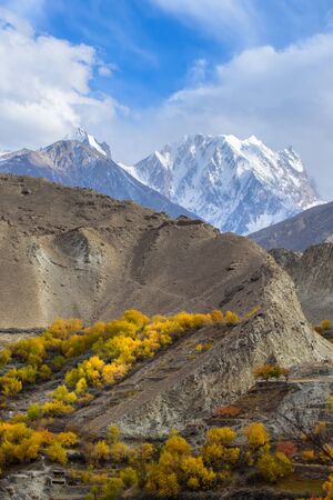 beautiful mountain in nature landscape view from Pakistan,autumnの写真素材