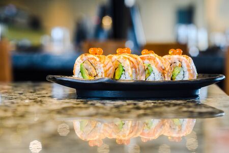 japanese traditional food sushi rollの写真素材