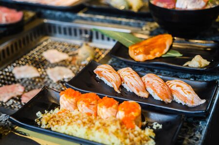 japanese traditional food sushi rollの写真素材