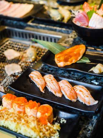 japanese traditional food sushi rollの写真素材