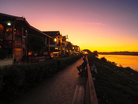 Sunset view in the Chiang Khan 02のeditorial素材